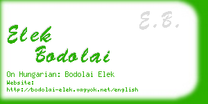 elek bodolai business card